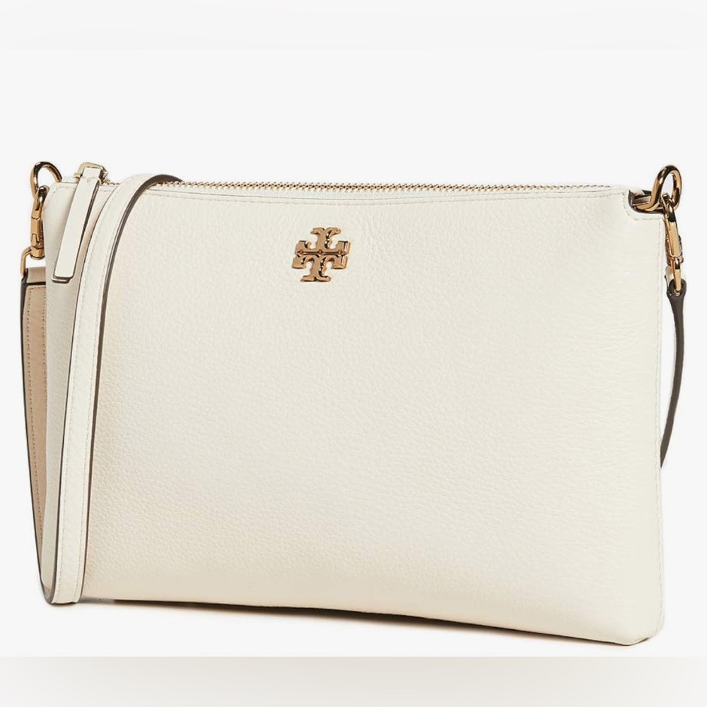 Brand new Tory Burch Kira cross body white pebbled leather with dust cover